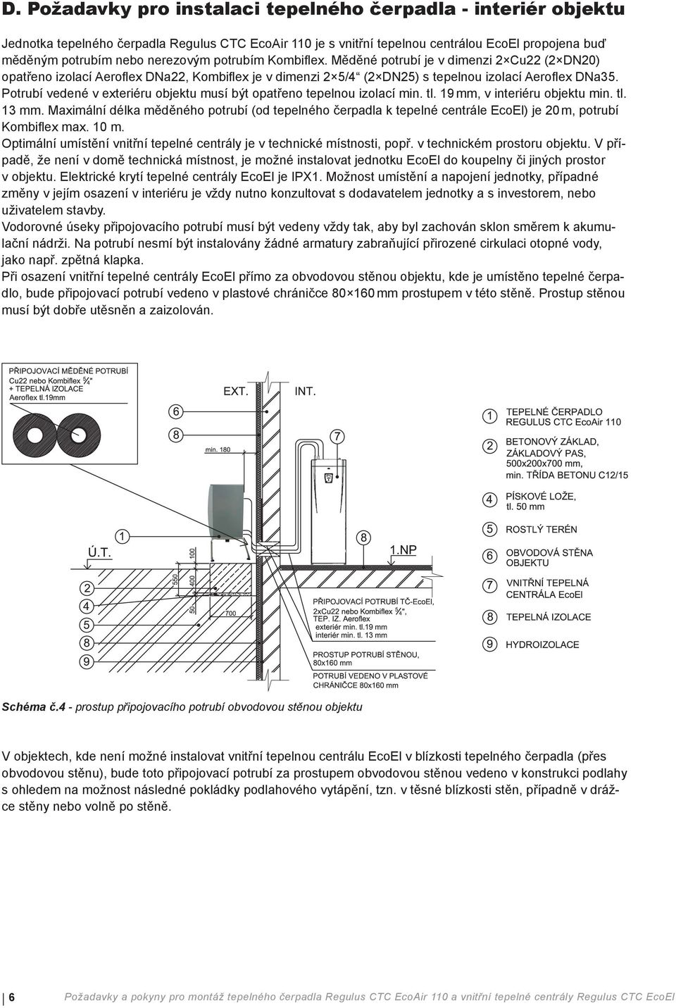 Potrubí vedené v exteriéru objektu musí být opatřeno tepelnou izolací min. tl. 19 mm, v interiéru objektu min. tl. 13 mm.