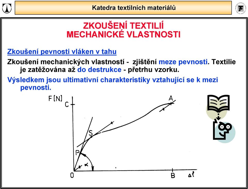 Textilie je zatěžována až do destrukce -přetrhu vzorku.