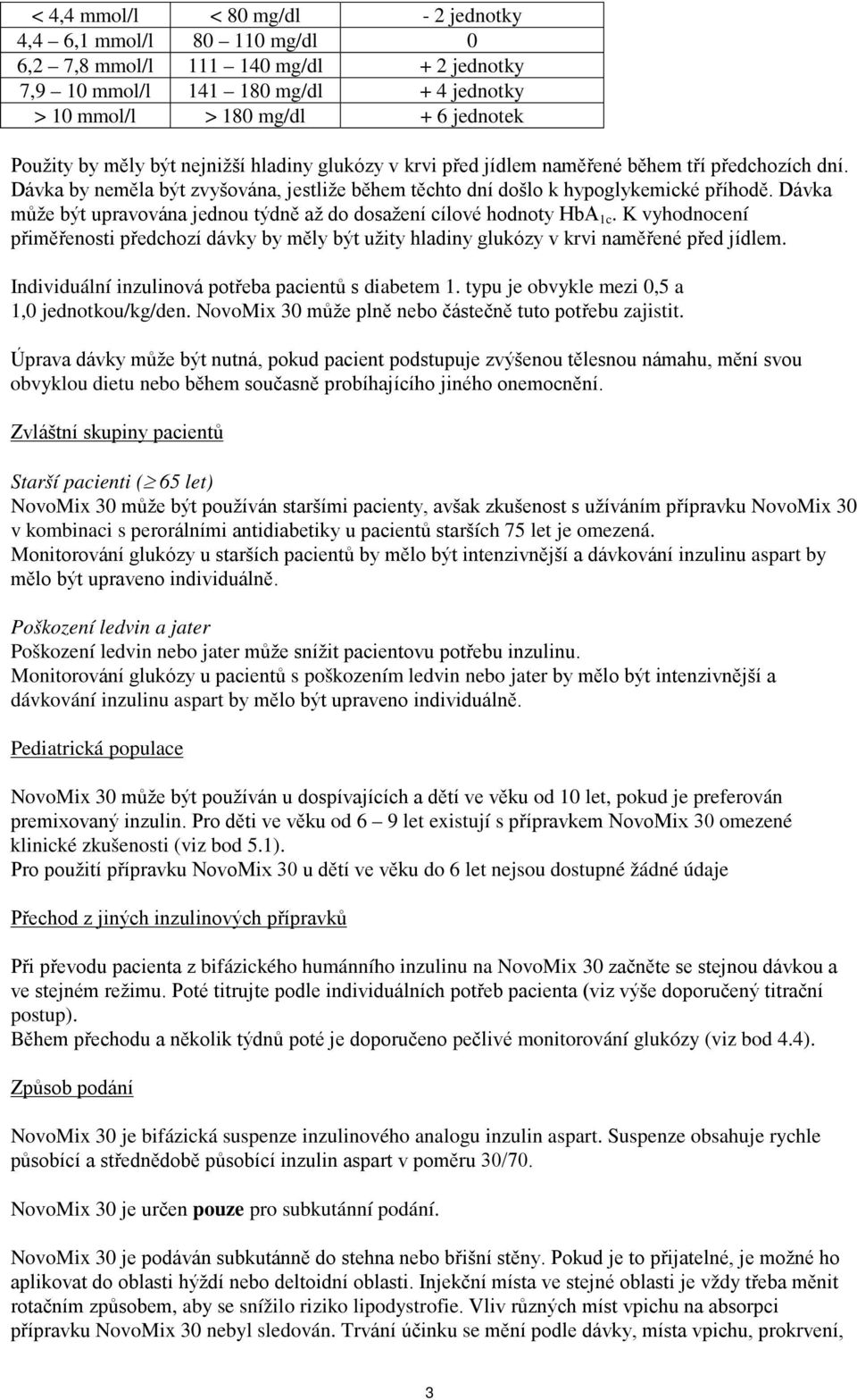 Dávka může být upravována jednou týdně až do dosažení cílové hodnoty HbA 1c. K vyhodnocení přiměřenosti předchozí dávky by měly být užity hladiny glukózy v krvi naměřené před jídlem.