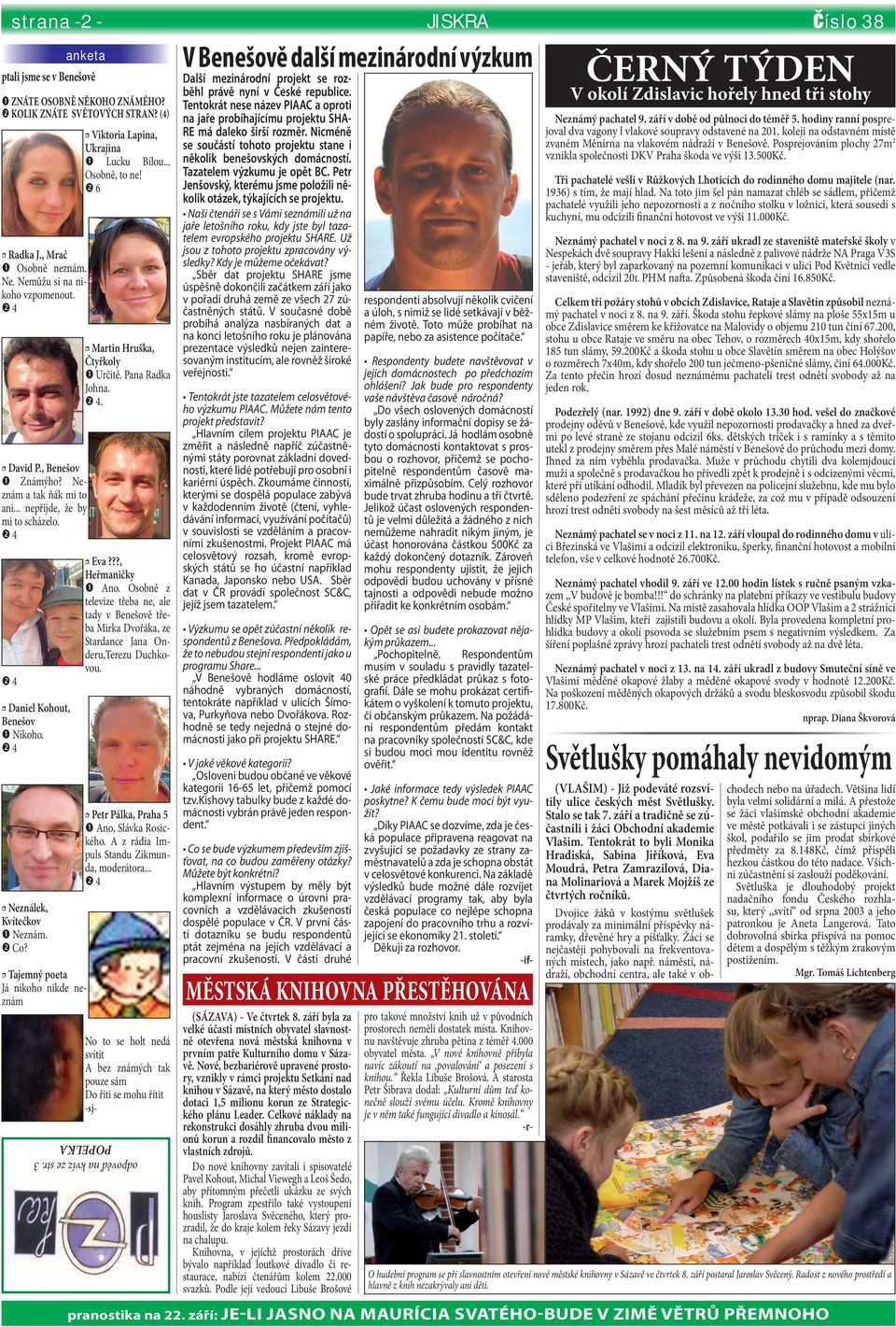 anketa No to se holt nedá svítit A bez známých tak pouze sám Do řiti se mohu řítit -sjptali jsme se v Benešově ZNÁTE OSOBNĚ NĚKOHO ZNÁMÉHO? KOLIK ZNÁTE SVĚTOVÝCH STRAN?
