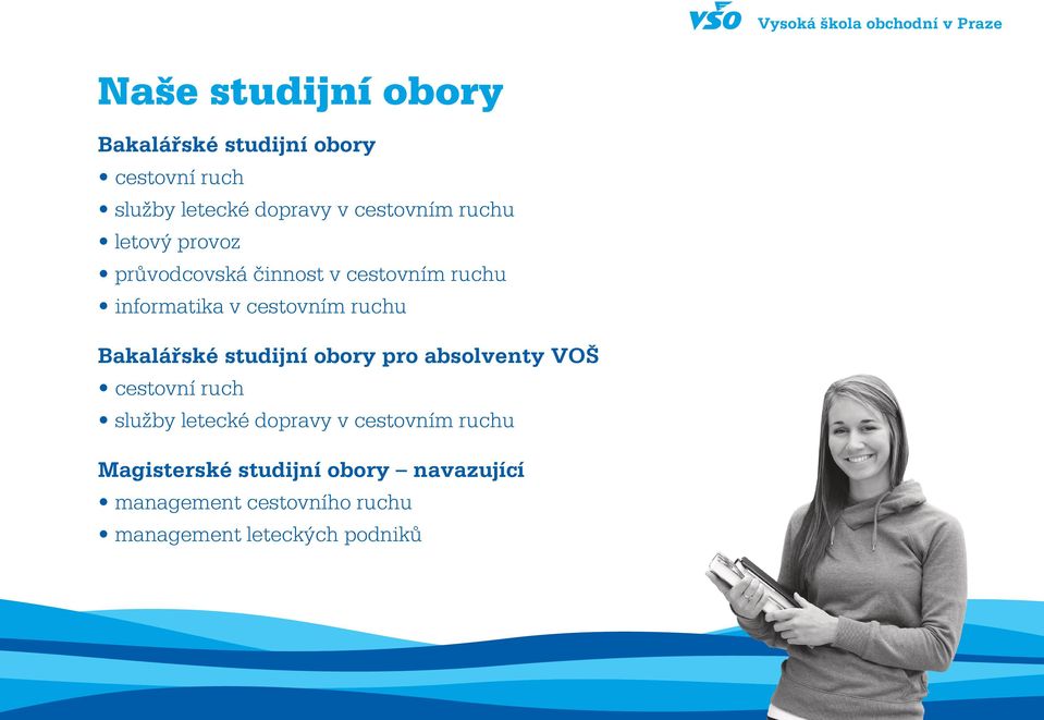 Bakalářské studijní obory pro absolventy VOŠ cestovní ruch služby letecké dopravy v cestovním