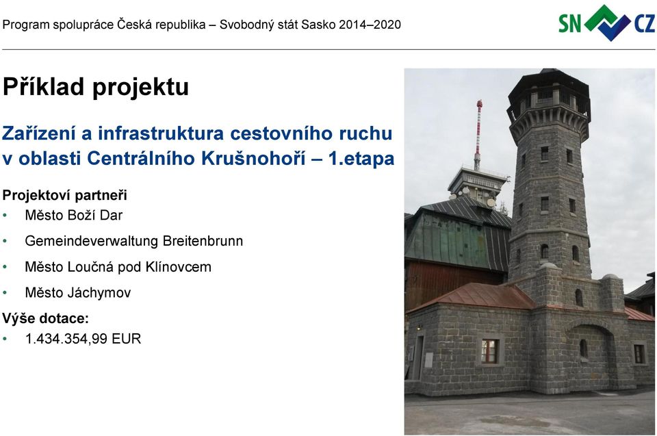 etapa Projektoví partneři Město Boží Dar Gemeindeverwaltung