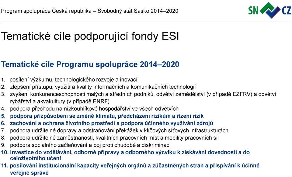 zvýšení konkurenceschopnosti malých a středních podniků, odvětví zemědělství (v případě EZFRV) a odvětví rybářství a akvakultury (v případě ENRF) 4.