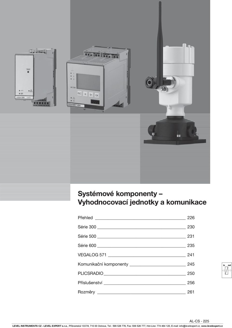 261 AL-CS - 225 LEVEL INSTRUMENTS CZ - LEVEL EXPERT s.r.o., Příbramská 1337/9, 710 00 Ostrava, Tel.