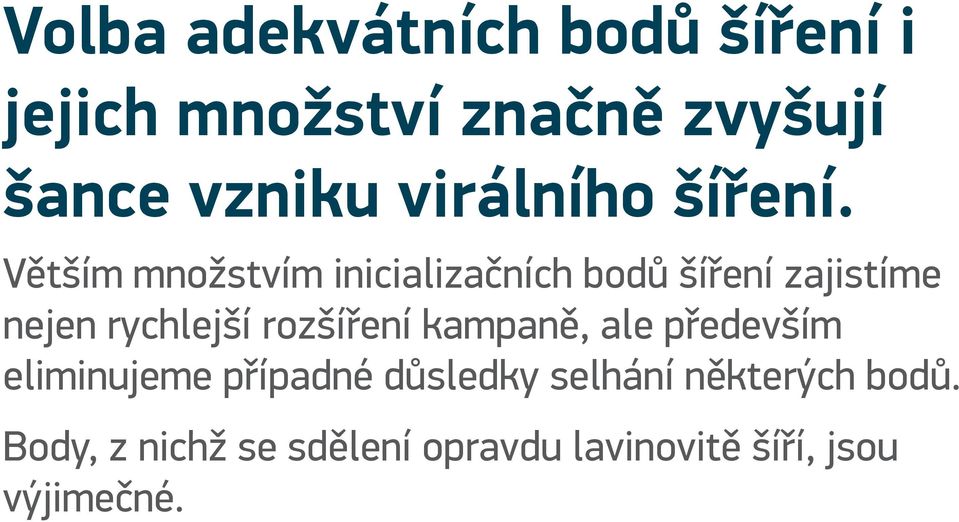 Větším množstvím inicializačních bodů šíření zajistíme nejen rychlejší