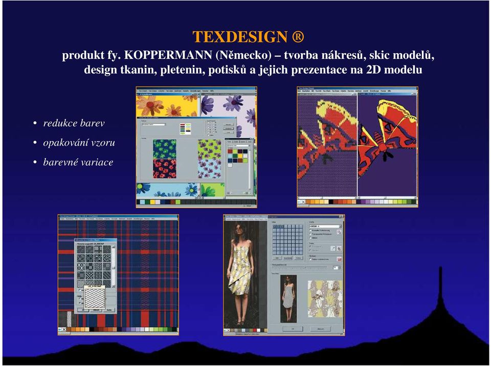 modelů, design tkanin, pletenin, potisků a