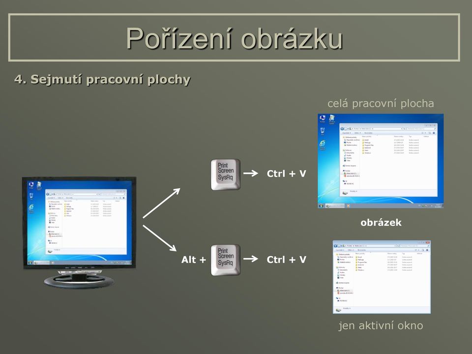 pracovní plocha Ctrl + V