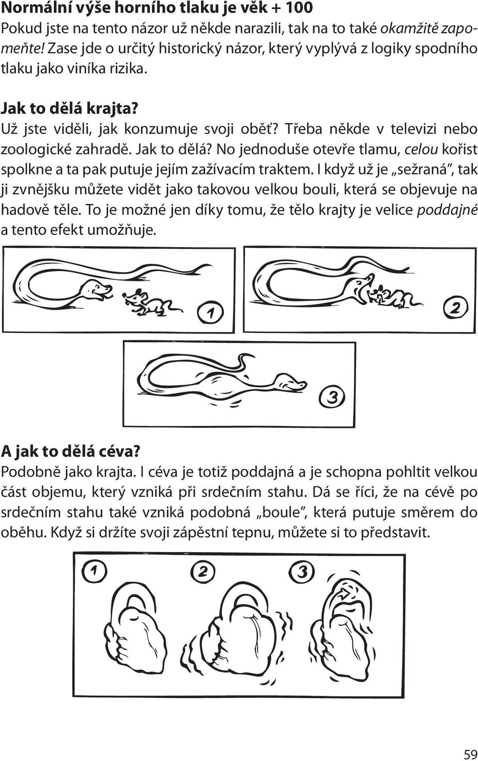 Třeba někde v televizi nebo zoologické zahradě. Jak to dělá? No jednoduše otevře tlamu, celou kořist spolkne a ta pak putuje jejím zažívacím traktem.