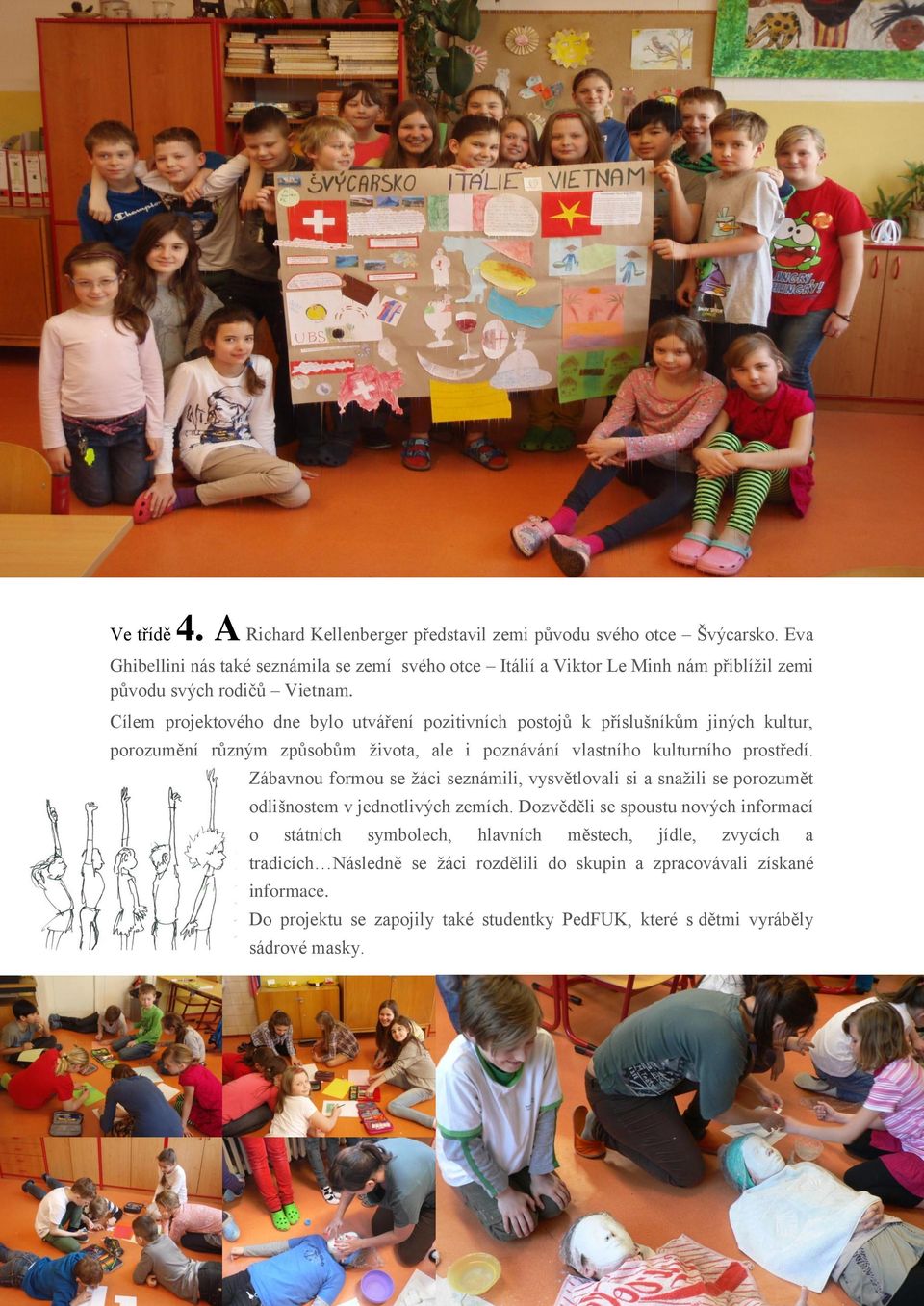 Cílem projektového dne bylo utváření pozitivních postojů k příslušníkům jiných kultur, porozumění různým způsobům života, ale i poznávání vlastního kulturního prostředí.