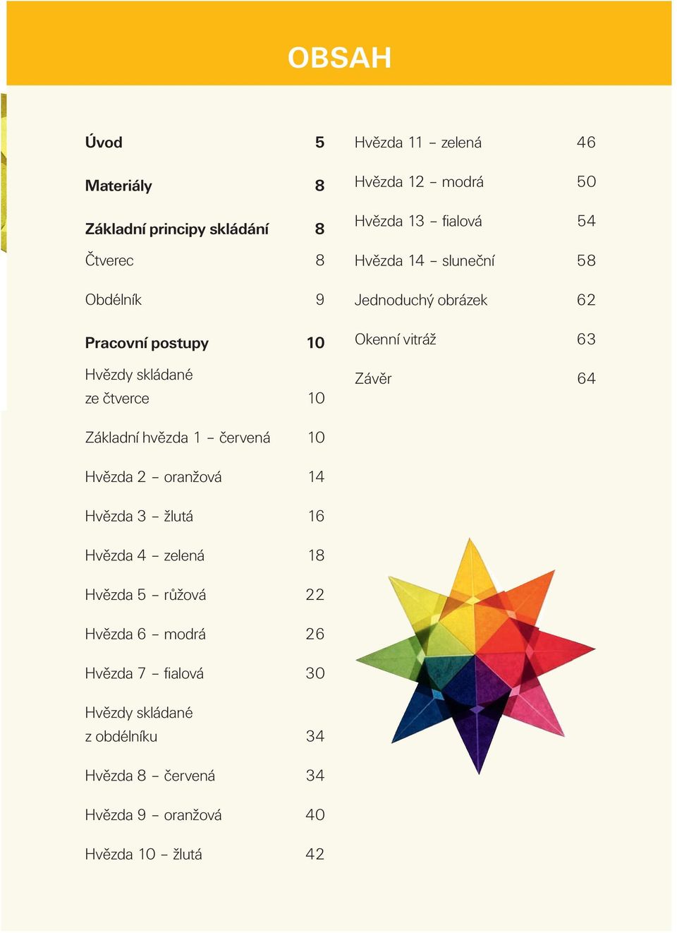 63 Závěr 64 Základní hvězda 1 červená 10 Hvězda 2 oranžová 14 Hvězda 3 žlutá 16 Hvězda 4 zelená 18 Hvězda 5 růžová 22