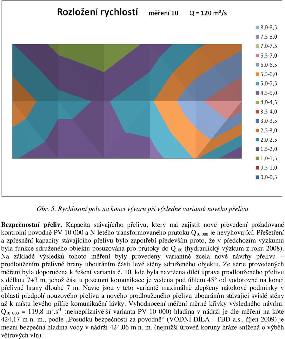 Přešetření a zpřesnění kapacity stávajícího přelivu bylo zapotřebí především proto, že v předchozím výzkumu byla funkce sdruženého objektu posuzována pro průtoky do Q 100 (hydraulický výzkum z roku