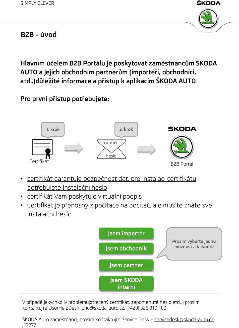 krok Instalační Certifikát heslo B2B Portal certifikát garantuje bezpečnost dat, pro instalaci certifikátu potřebujete instalační heslo certifikát Vám poskytuje virtuální podpis Certifikát je