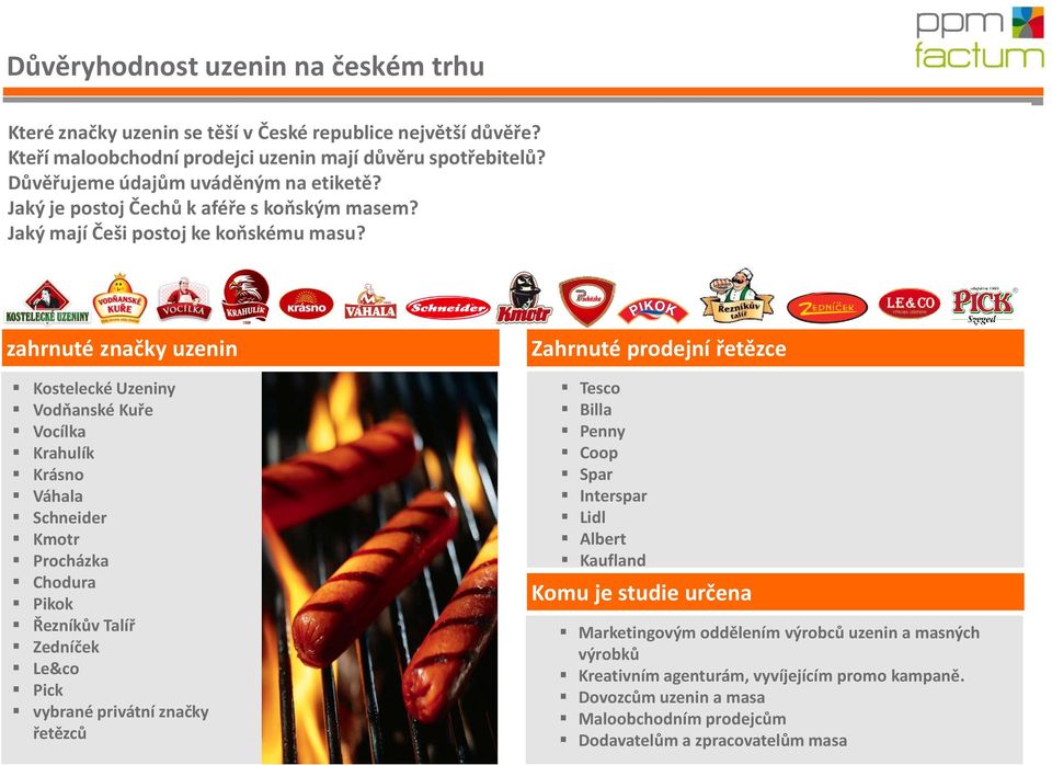 zahrnuté značky uzenin Kostelecké Uzeniny Vodňanské Kuře Vocílka Krahulík Krásno Váhala Schneider Kmotr Procházka Chodura Pikok Řezníkův Talíř Zedníček Le&co Pick vybrané privátní značky