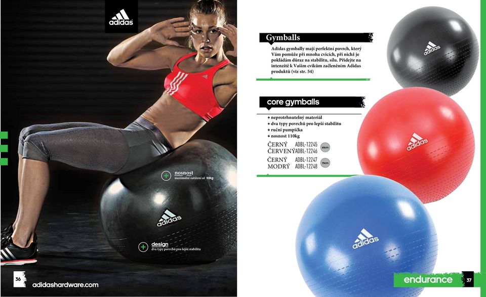 54) core gymballs nosnost maximální zatížení až 110kg + neprotrhnutelný materiál + dva typy povrchů pro lepší stabilitu +