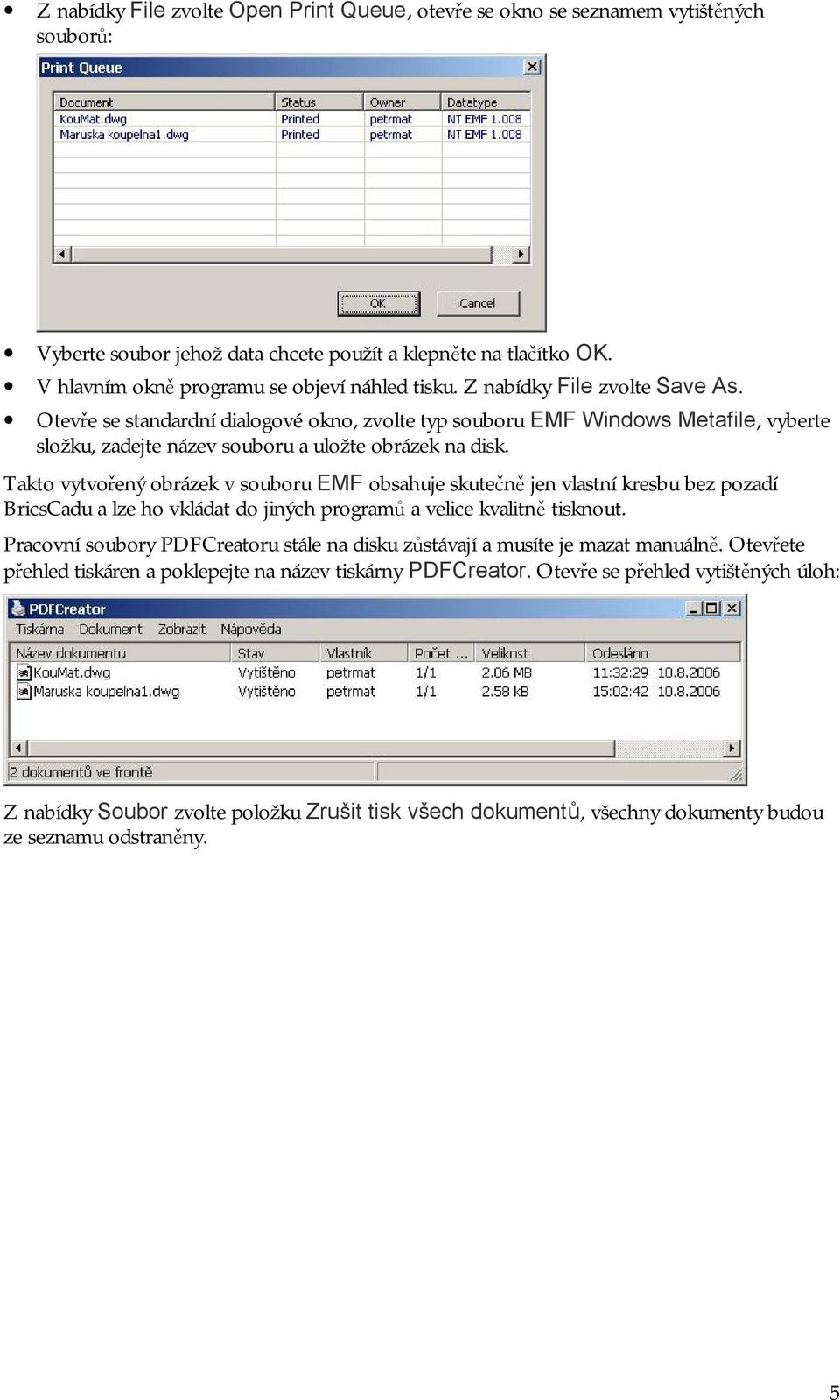 Otevře se standardní dialogové okno, zvolte typ souboru EMF Windows Metafile, vyberte složku, zadejte název souboru a uložte obrázek na disk.