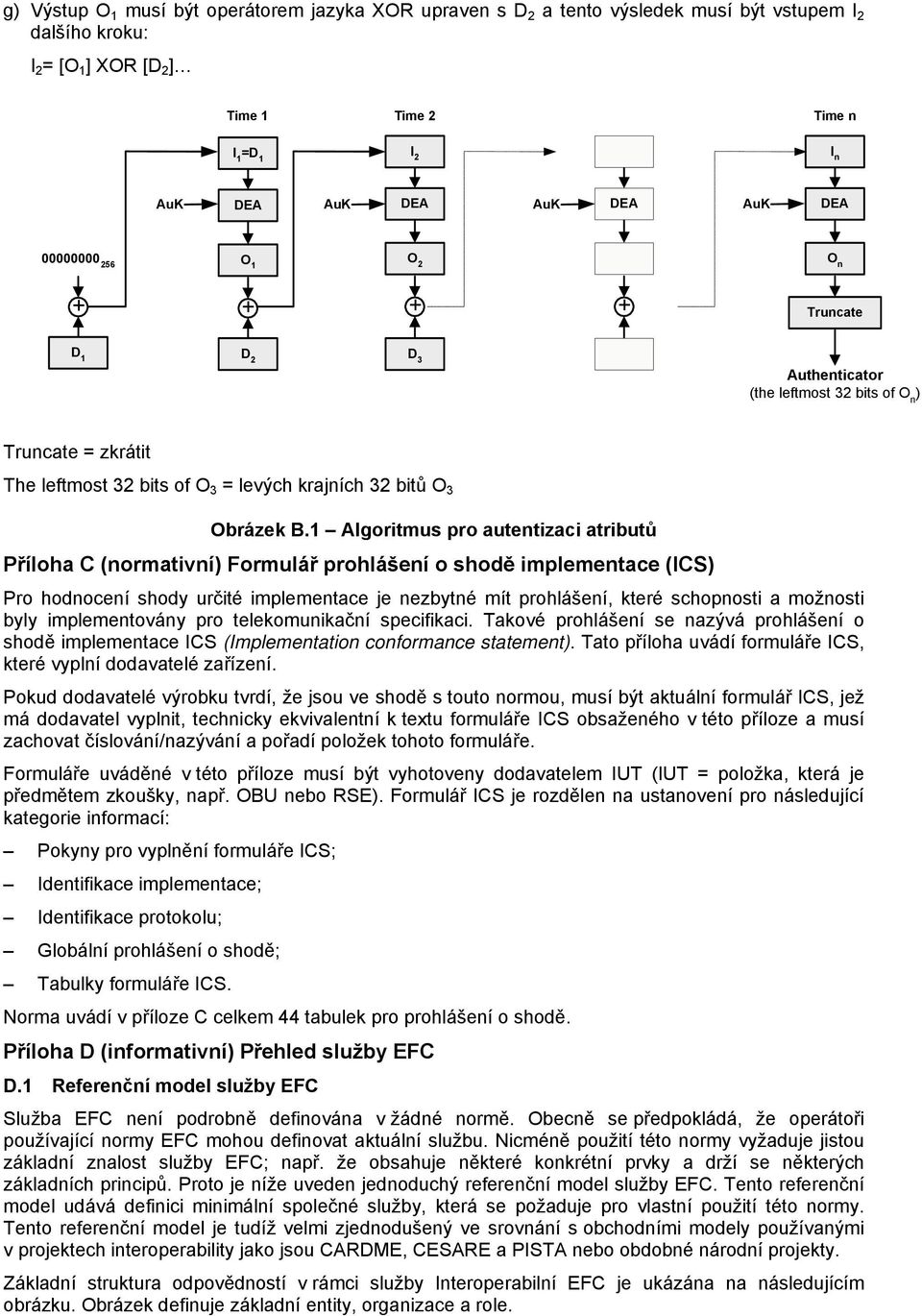 1 Algoritmus pro autentizaci atributů Příloha C (normativní) Formulář prohlášení o shodě implementace (ICS) Pro hodnocení shody určité implementace je nezbytné mít prohlášení, které schopnosti a