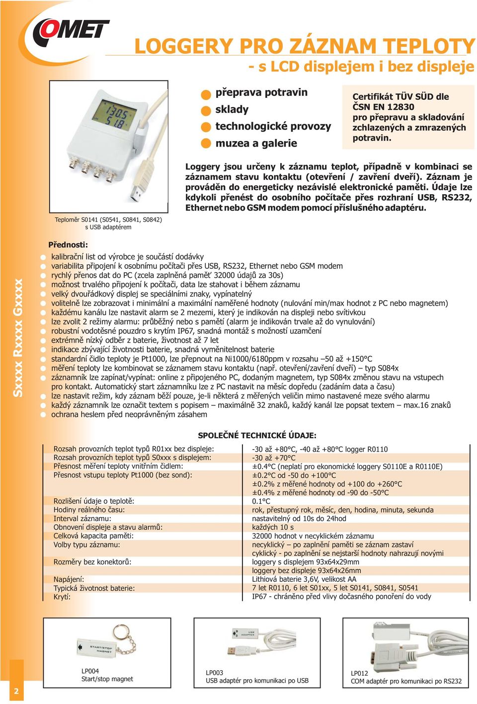 Záznam je prováděn do energeticky nezávislé elektronické paměti. Údaje lze kdykoli přenést do osobního počítače přes rozhraní USB, RS232, Ethernet nebo GSM modem pomocí příslušného adaptéru.