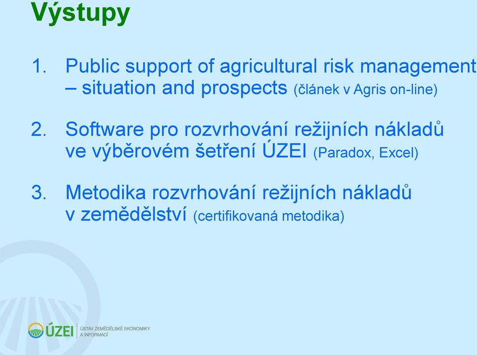 prospects (článek v Agris on-line) 2.