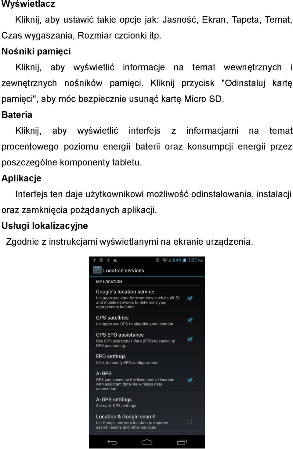 Kliknij przycisk "Odinstaluj kartę pamięci", aby móc bezpiecznie usunąć kartę Micro SD.