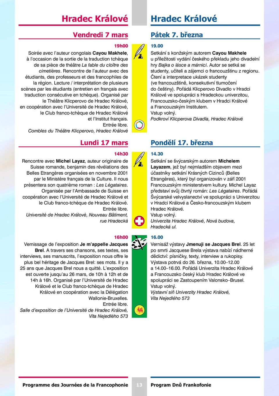 Lecture / interprétation de plusieurs scènes par les étudiants (entretien en français avec traduction consécutive en tchèque).