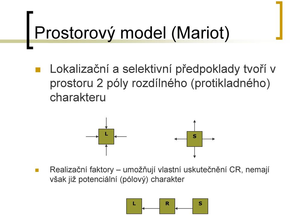 (protikladného) charakteru L S Realizační faktory umožňují