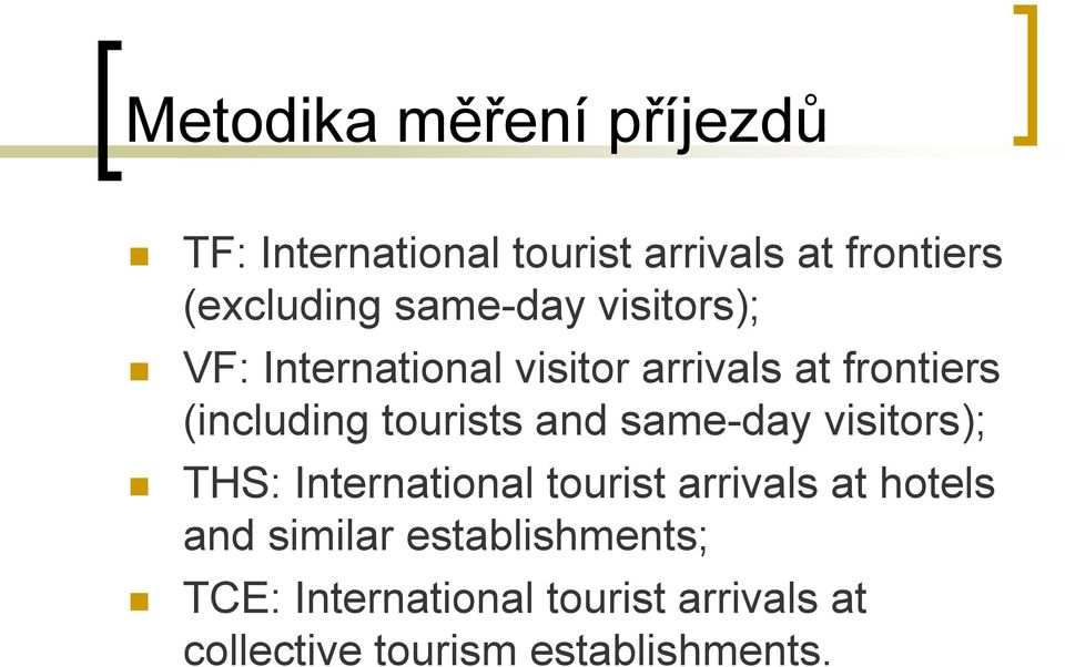 tourists and same-day visitors); THS: International tourist arrivals at hotels and