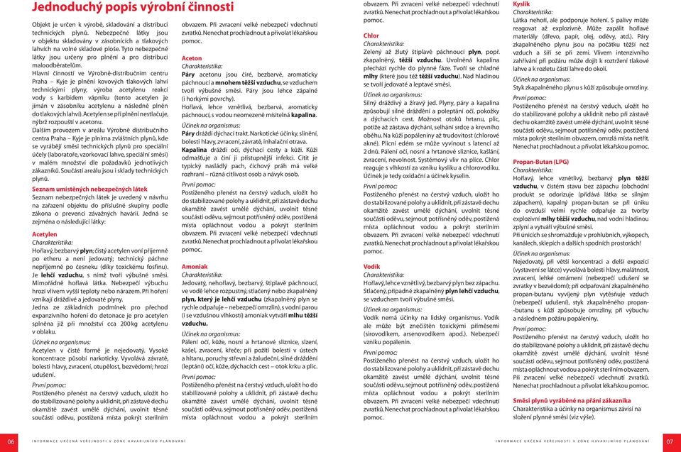 Hlavní činností ve Výrobně-distribučním centru Praha Kyje je plnění kovových tlakových lahví technickými plyny, výroba acetylenu reakcí vody s karbidem vápníku (tento acetylen je jímán v zásobníku