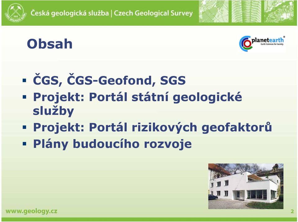 geologické služby Projekt: