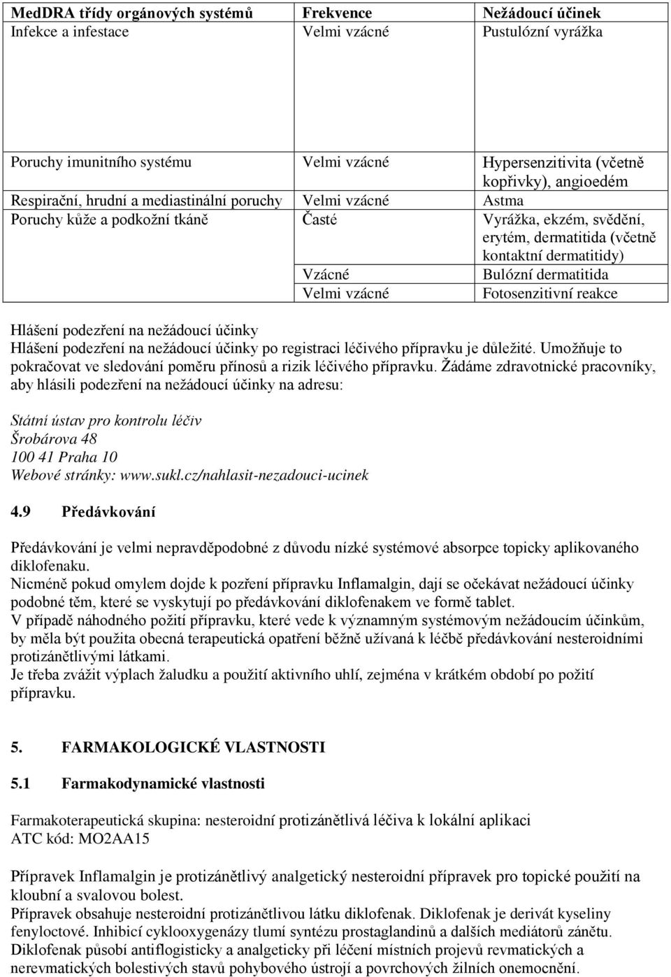 dermatitida Velmi vzácné Fotosenzitivní reakce Hlášení podezření na nežádoucí účinky Hlášení podezření na nežádoucí účinky po registraci léčivého přípravku je důležité.