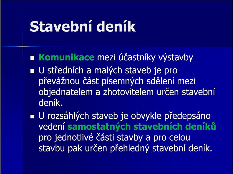 stavební deník.