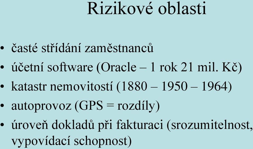 Kč) katastr nemovitostí (1880 1950 1964) autoprovoz