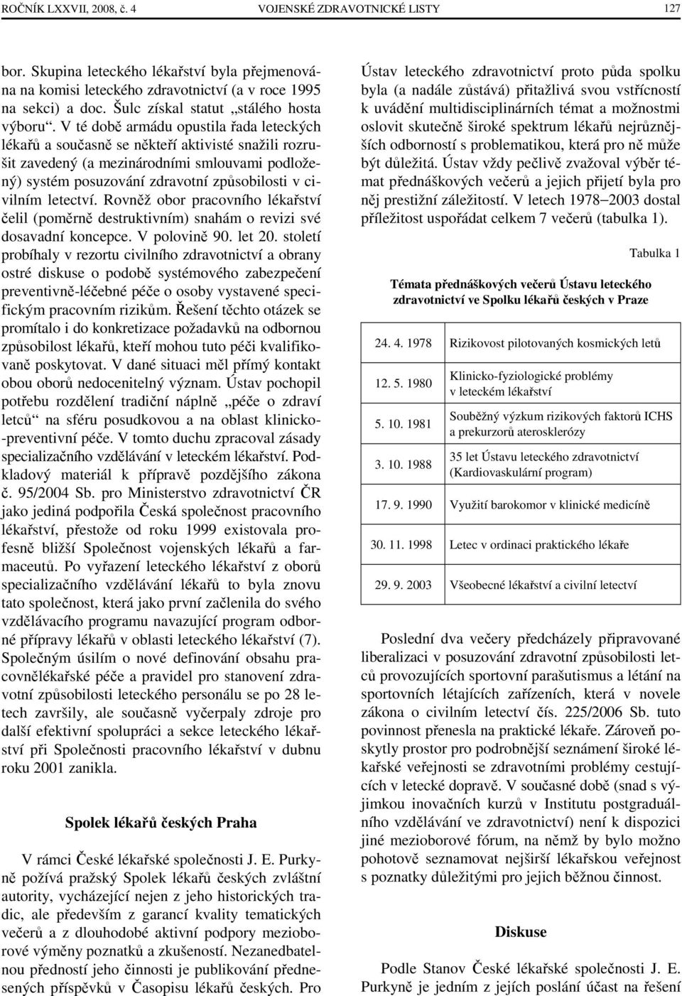 V té době armádu opustila řada leteckých lékařů a současně se někteří aktivisté snažili rozrušit zavedený (a mezinárodními smlouvami podložený) systém posuzování zdravotní způsobilosti v civilním