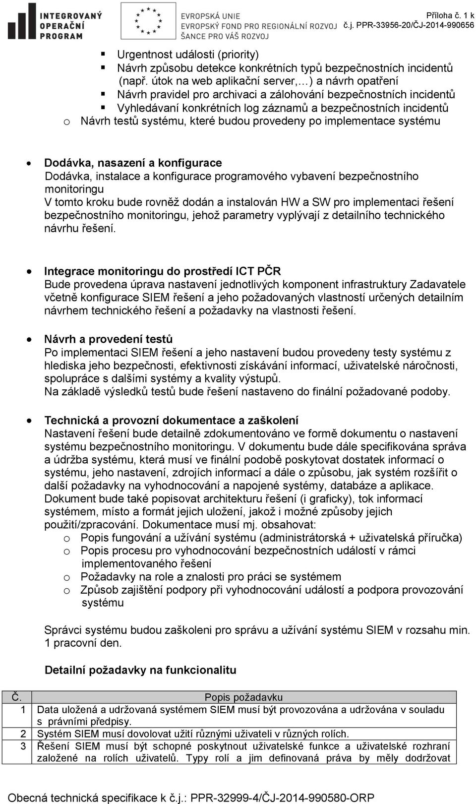 systému, které budou provedeny po implementace systému Dodávka, nasazení a konfigurace Dodávka, instalace a konfigurace programového vybavení bezpečnostního monitoringu V tomto kroku bude rovněž