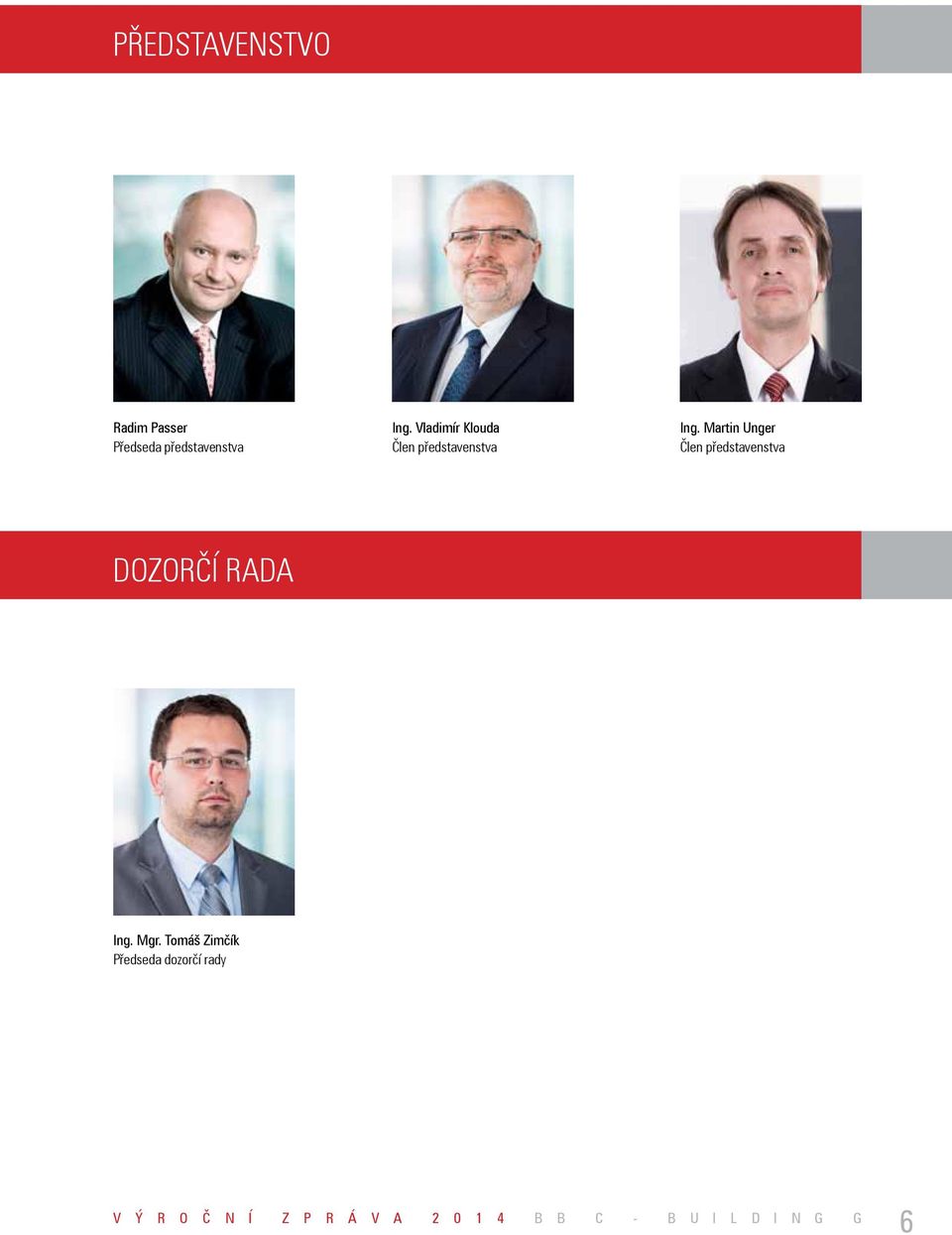 Martin Unger Člen představenstva dozorčí rada Ing. Mgr.