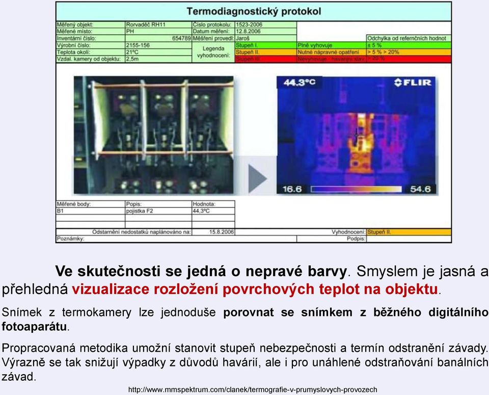 Snímek z termokamery lze jednoduše porovnat se snímkem z běžného digitálního fotoaparátu.