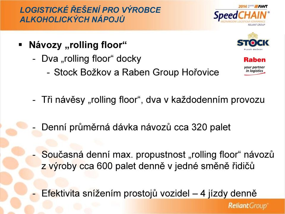 cca 320 palet - Současná denní max.