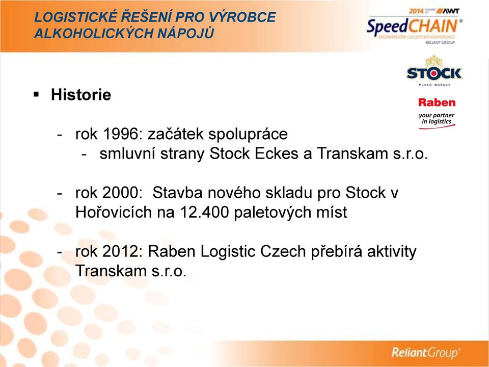 skladu pro Stock v Hořovicích na 12.