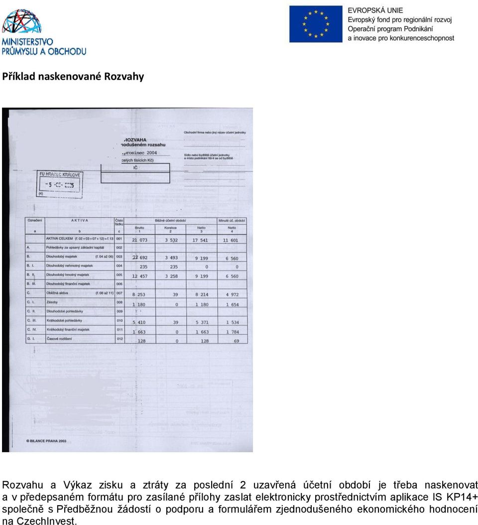 přílohy zaslat elektronicky prostřednictvím aplikace IS KP14+ společně s