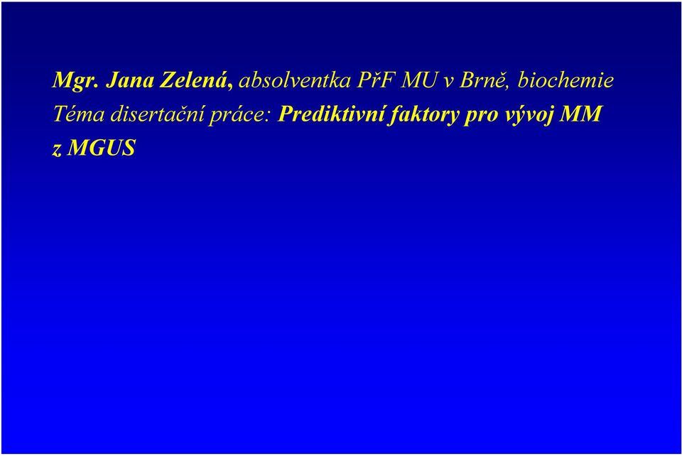 biochemie Téma disertační