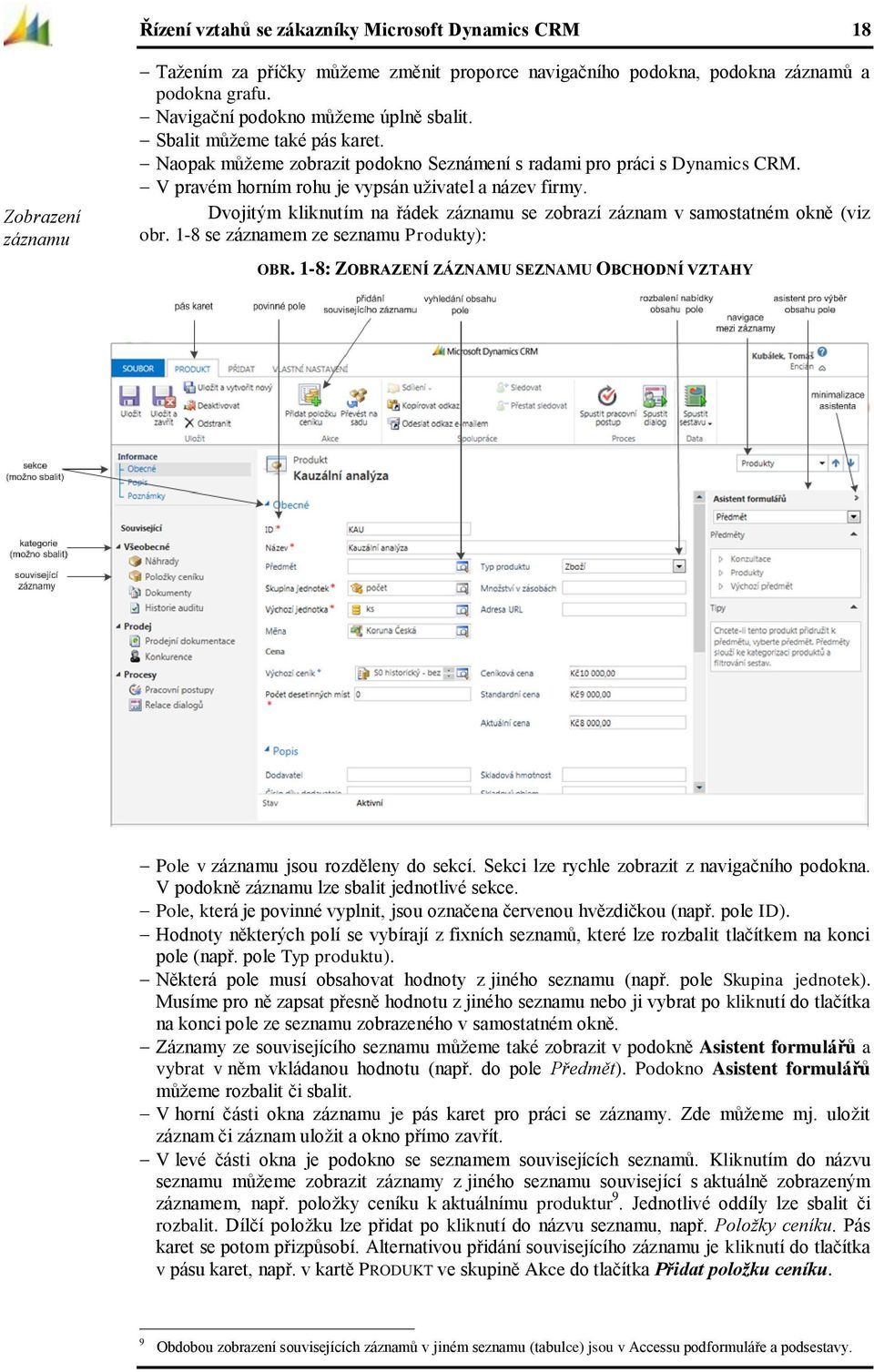 Dvojitým kliknutím na řádek záznamu se zobrazí záznam v samostatném okně (viz obr. 1-8 se záznamem ze seznamu Produkty): OBR.