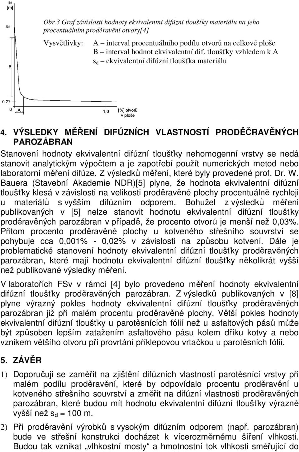 VÝSLEDKY MĚŘENÍ DIFÚZNÍCH VLASTNOSTÍ PRODĚČRAVĚNÝCH PAROZÁBRAN Stanovení hodnoty ekvivalentní difúzní tloušťky nehomogenní vrstvy se nedá stanovit analytickým výpočtem a je zapotřebí použít