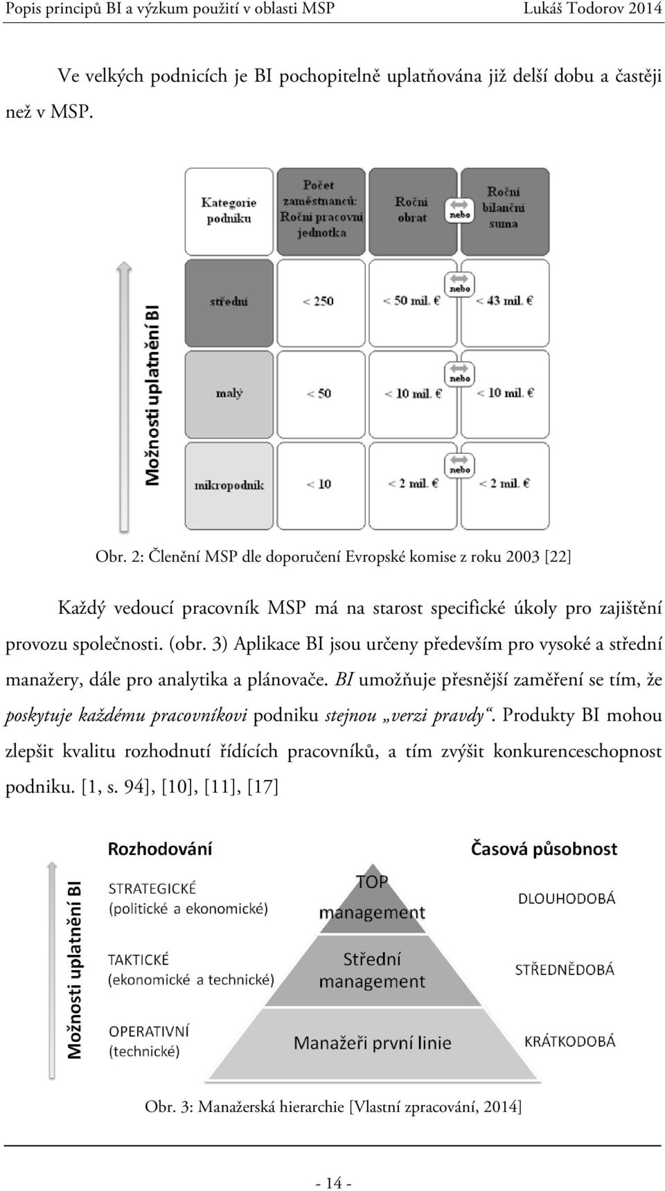 3) Aplikace BI jsou určeny především pro vysoké a střední manažery, dále pro analytika a plánovače.