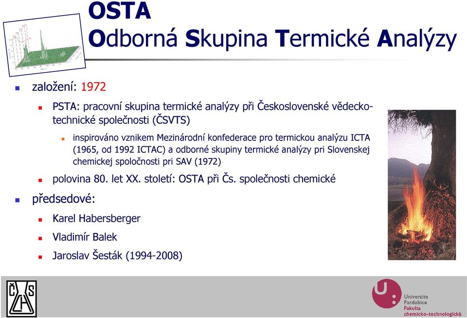 odborné skupiny termické analýzy pri Slovenskej chemickej spoločnosti pri SAV (1972) polovina 80. let XX.