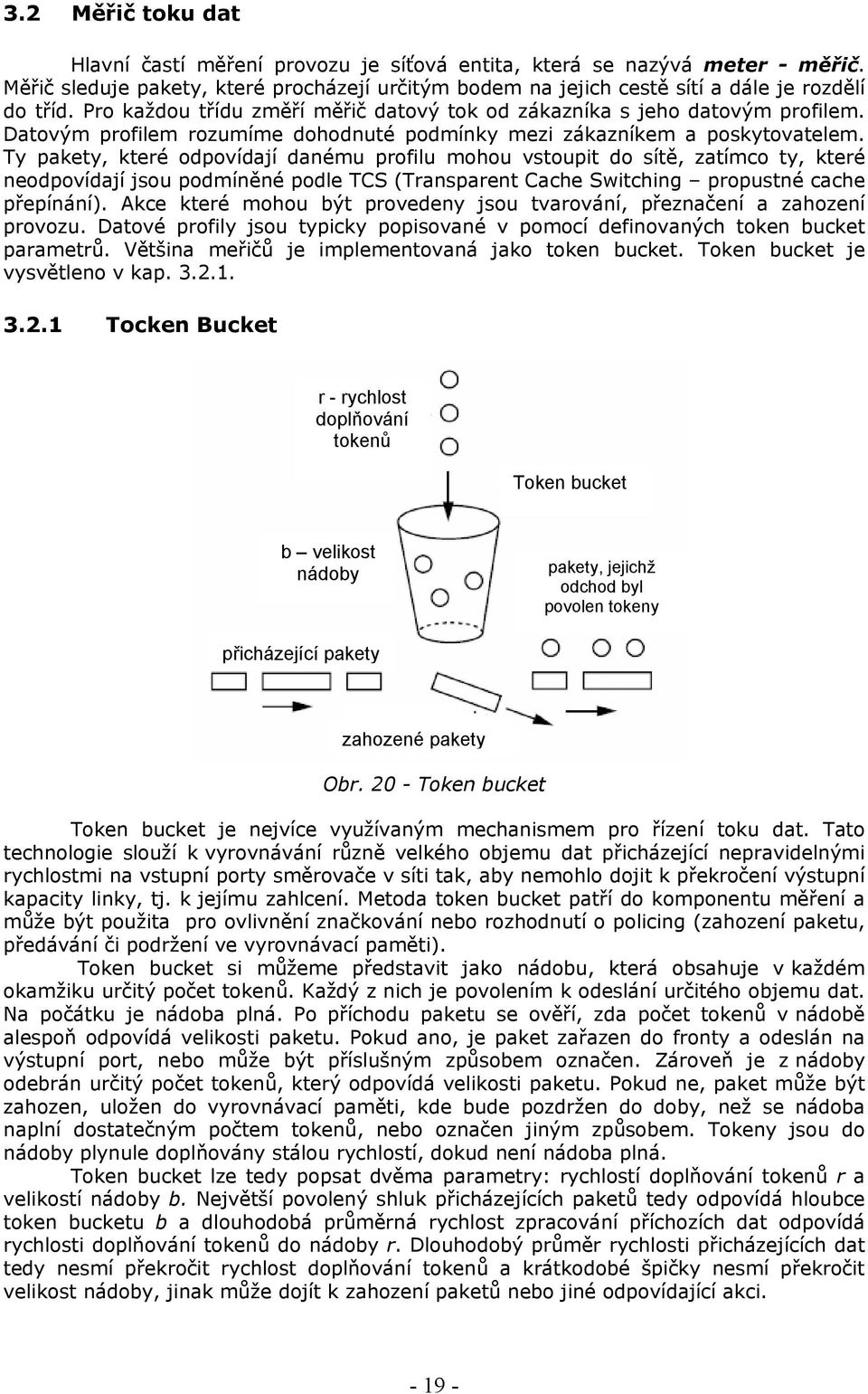 Ty pakety, které odpovídají danému profilu mohou vstoupit do sítě, zatímco ty, které neodpovídají jsou podmíněné podle TCS (Transparent Cache Switching propustné cache přepínání).