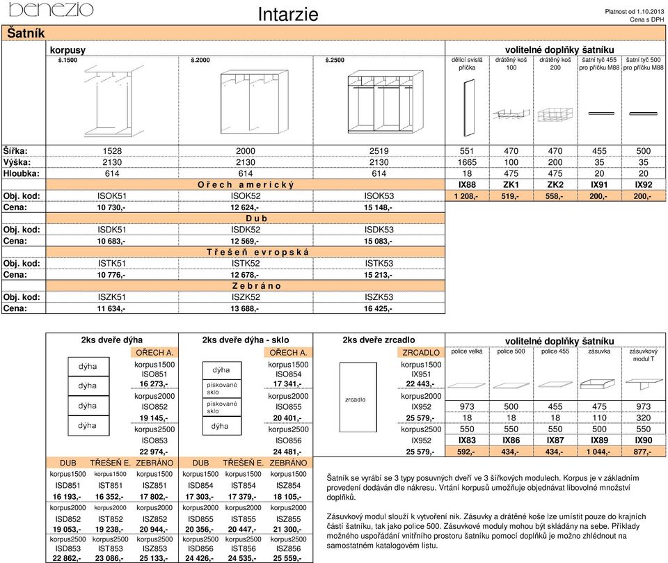 r i c k ý IX88 ZK1 ZK2 IX91 IX92 ISOK51 ISOK52 ISOK53 1 208,- 519,- 558,- 200,- 200,- 10 730,- 12 624,- D u b 15 148,- ISDK51 10 683,- ISDK52 12 569,- T ř e š e ň e v r o p s k á ISDK53 15 083,-
