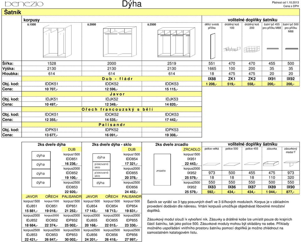 r IX88 ZK1 ZK2 IX91 IX92 IDDK51 IDDK52 IDDK53 1 208,- 519,- 558,- 200,- 200,- 10 707,- 12 596,- J a v o r 15 115,- IDJK51 10 497,- IDJK52 12 349,- O ř e c h f r a n c o u z s k ý s b ě l í IDJK53 14