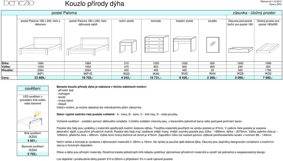 IKP1E IK20 IK40 IK42 IK44 IK29 IK30 23 689,- 18 702,- 4 242,- 16 731,- 9 420,- 2 360,- 5 095,- 7 692,- osvětlení LED osvětlení v provedení bílé světlo nebo barevné Benezio kouzlo přírody dýha je