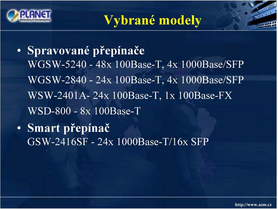 1000Base/SFP WSW-2401A- 24x 100Base-T, 1x 100Base-FX