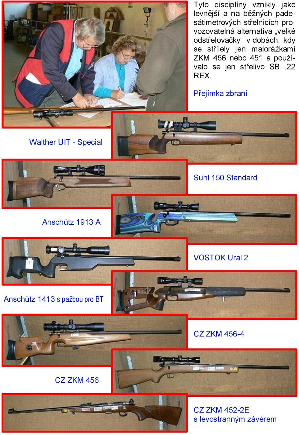 používalo se jen střelivo SB.22 REX.