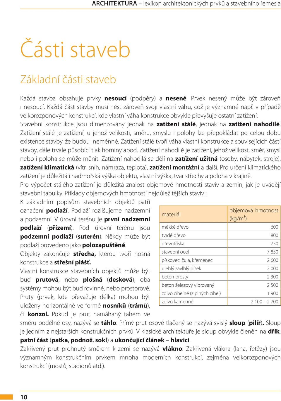 Stavební konstrukce jsou dimenzovány jednak na zatížení stálé, jednak na zatížení nahodilé.
